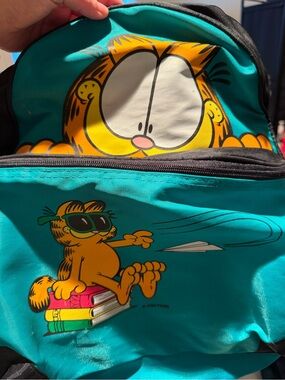 Vintage Garfield Teal Cartoon Backpack